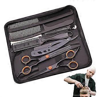 Professional Hair Cutting Scissors Kit with Thinning Shears, Ergonomic Grip & Storage Bag Orange
