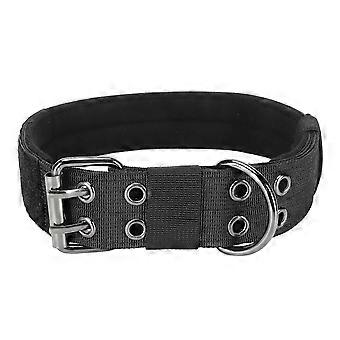 Dog Collar Adjustable Heavy Duty Buckle Pet Dog Collar with Hook and Loop for Medium and Large Dogs Black M