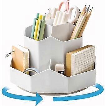 Rotating makeup brush holder for cosmetics and stationery storage