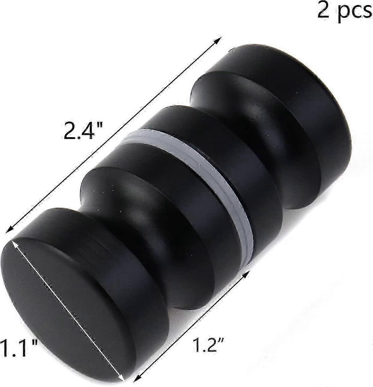 2pcs Black Bathroom Pull Handles, Shower Glass Door Knobs, Back To Back Shower Door Knobs