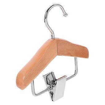 Cabide de madeira para roupas de animais de estimação, conjunto com 4 mini prendedores.
