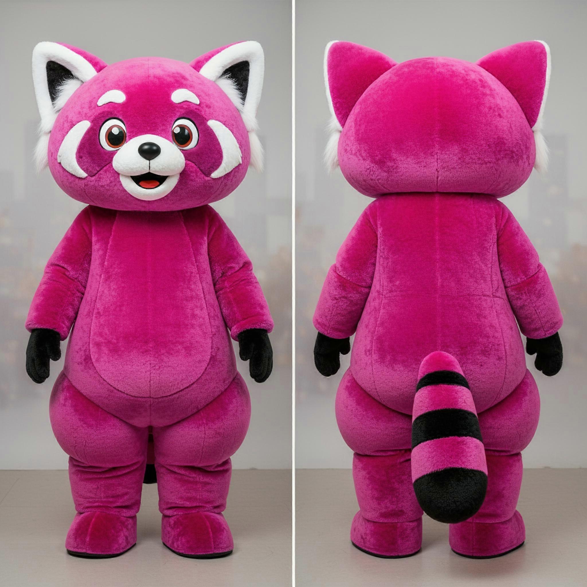 MASTICOT Magenta Red Playful Red Panda Mascot