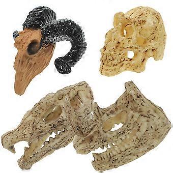 Totenkopf-Figur, Kunststoffmodell, 4-teiliges Miniatur-Puppenhaus-Ornament