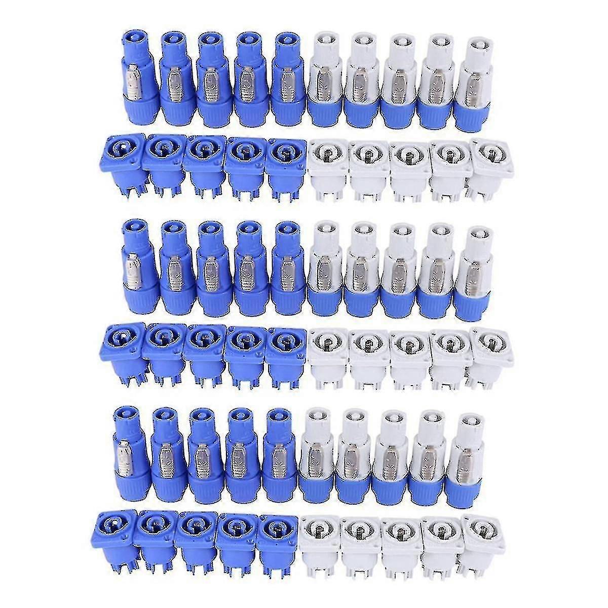 30pcs/set Powercon Type A Nac3fca+nac3mpa-1 Chassis Plug Panel Adapter-YUHAO