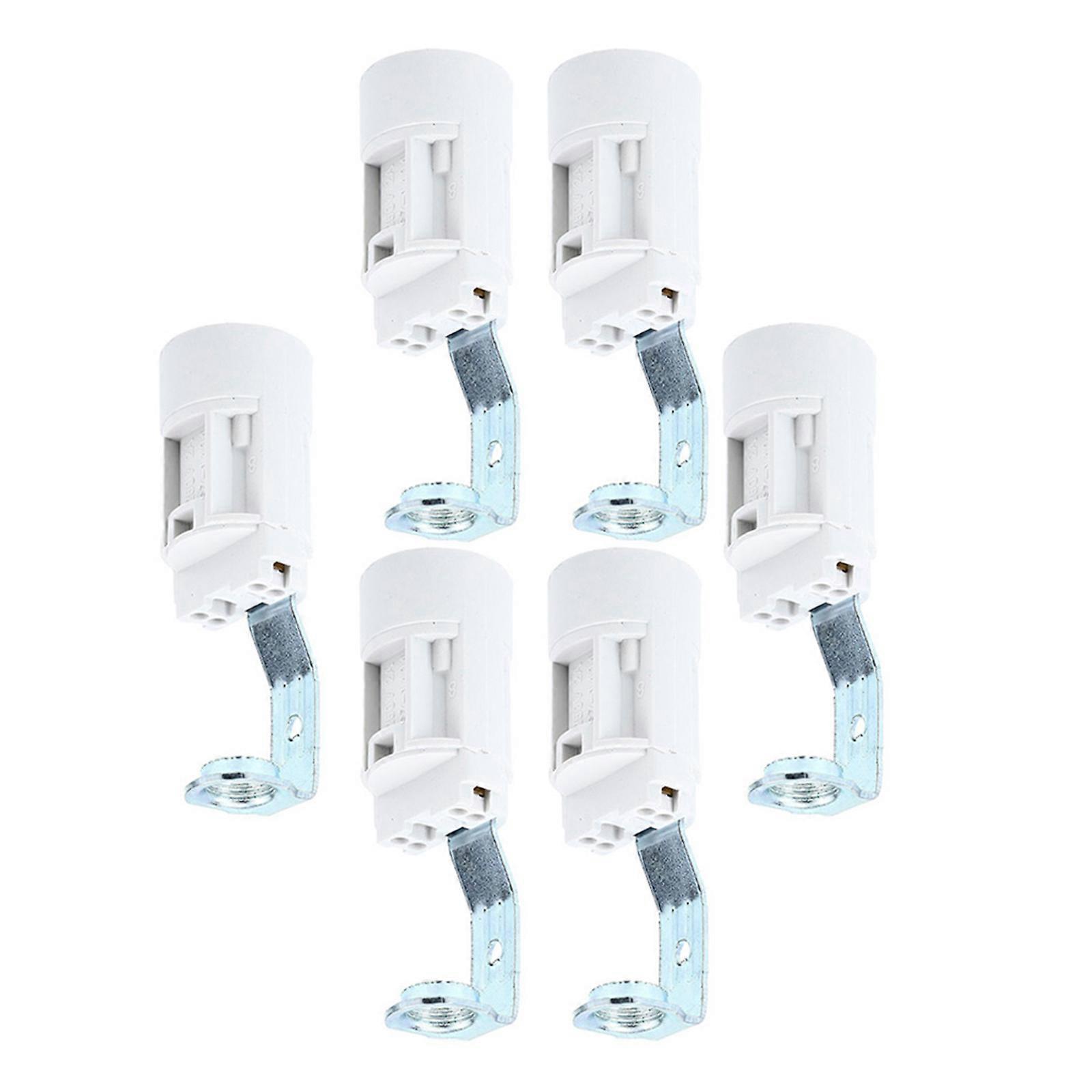 E14 Candelabra Socket Adapter for Lighting Use 6Pcs White Pack