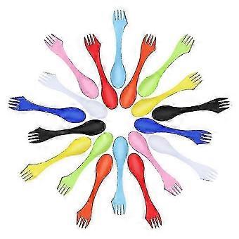 27 Pieces Camping Sporks Plastic 3 in 1 Spoon Fork and Knife Utensils Kit for Picnic, Outdoor Activities-Good