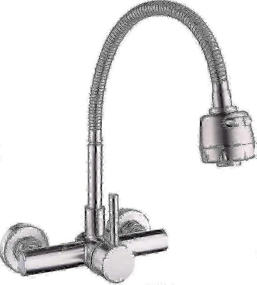 304 SS Wall Mount Rotatable Kitchen Faucet