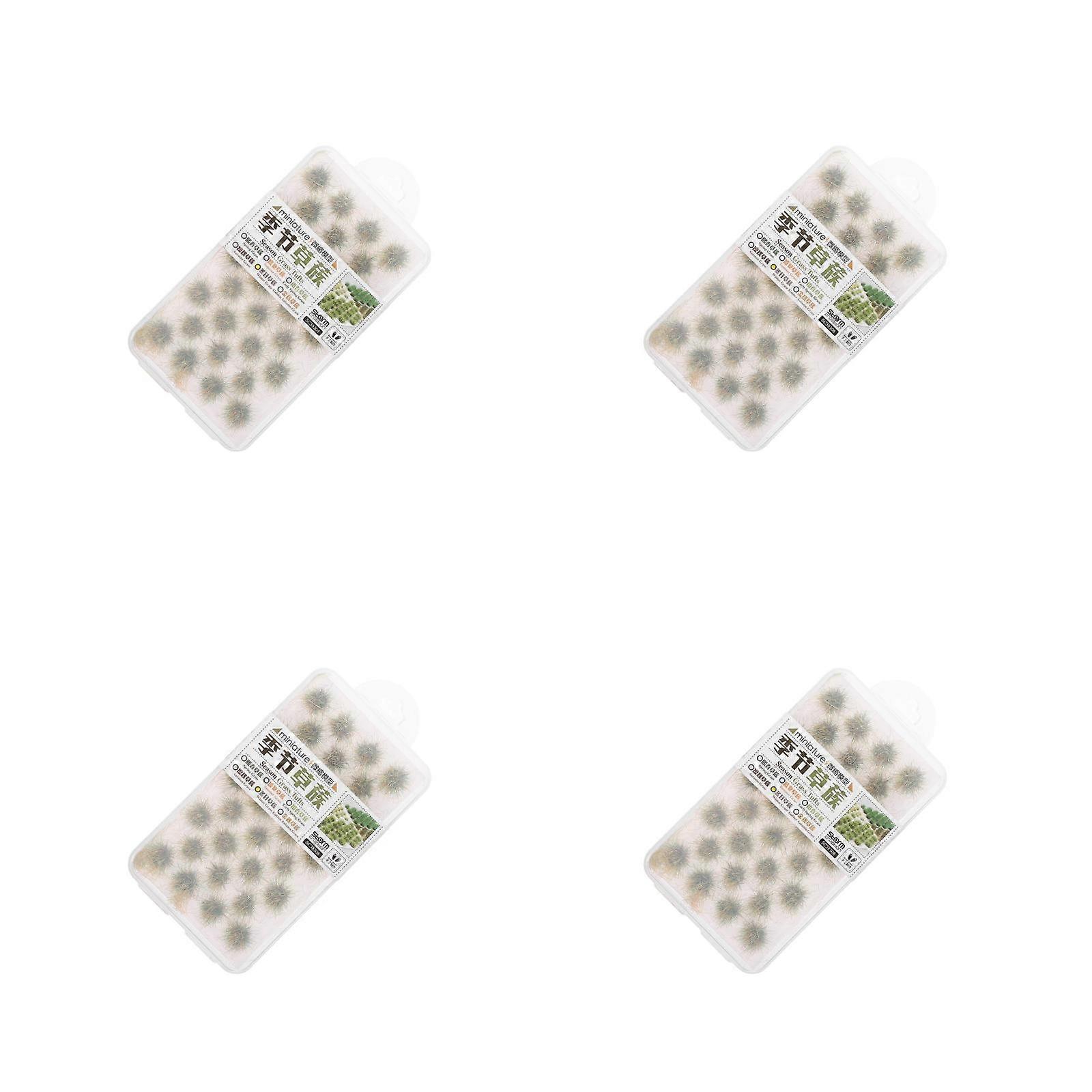 Miniature Grass Tufts Plastic Grass Decoration for Model Scenes 4Sets