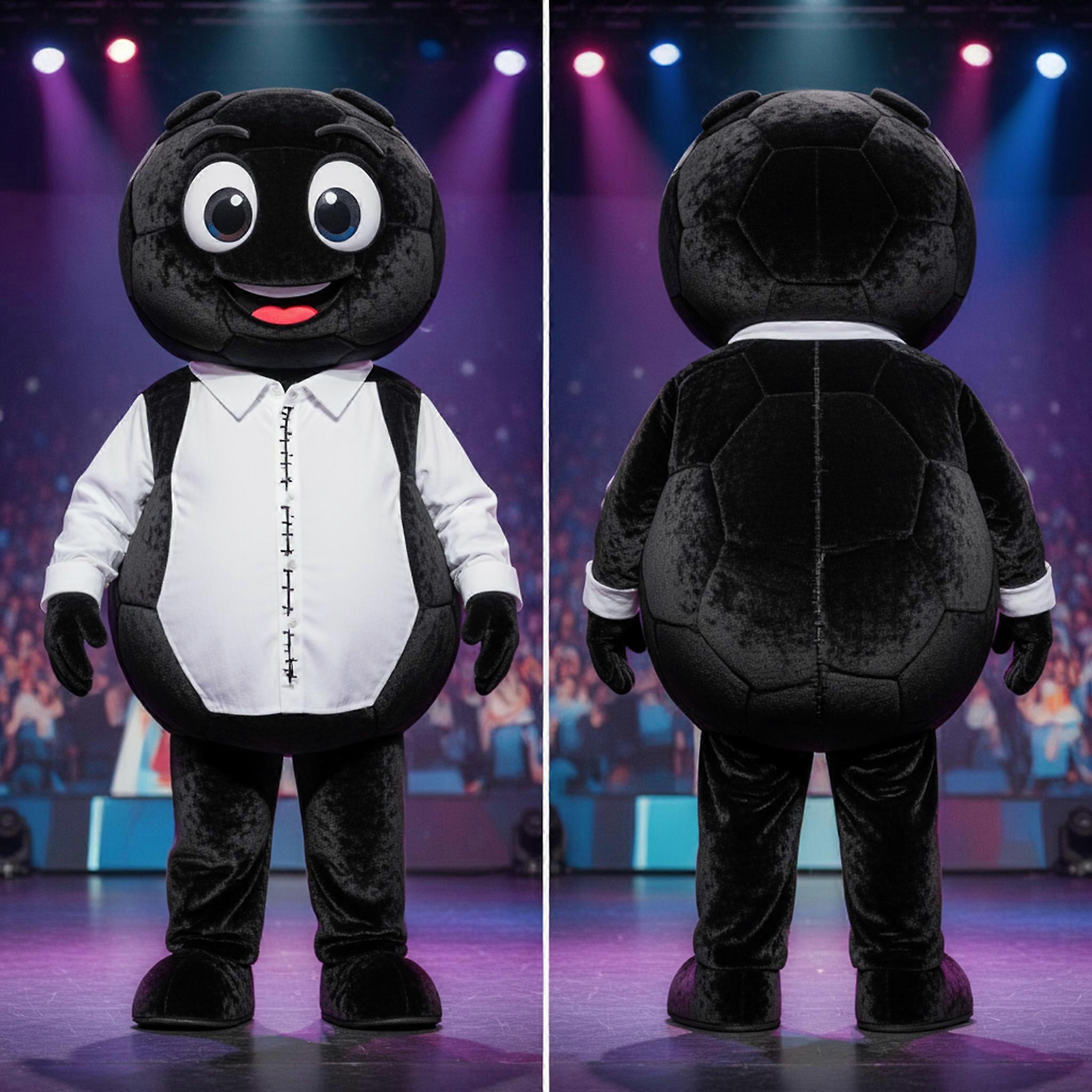 MASTICOT Black Round Soccer Ball Mascot