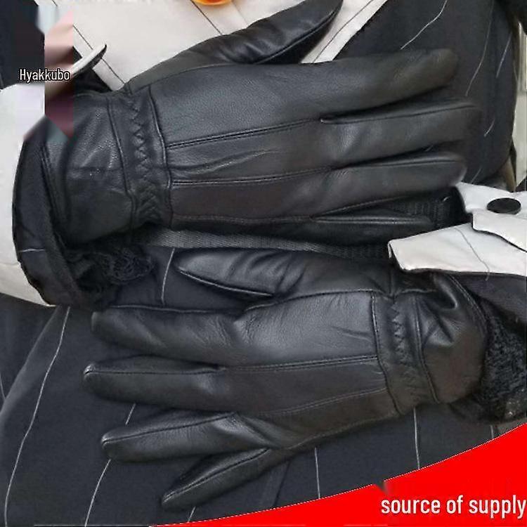 Women's Patchwork Sheepskin Leather Gloves for Motorcycle & Winter Skiing