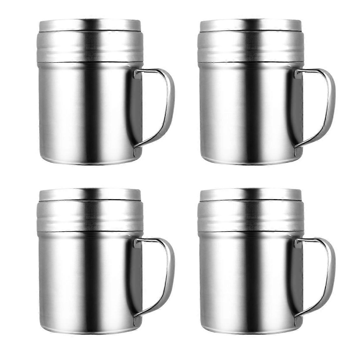 Rustless Seasoning Boxes Rotatable Condiment Containers 4Pcs Stainless Steel