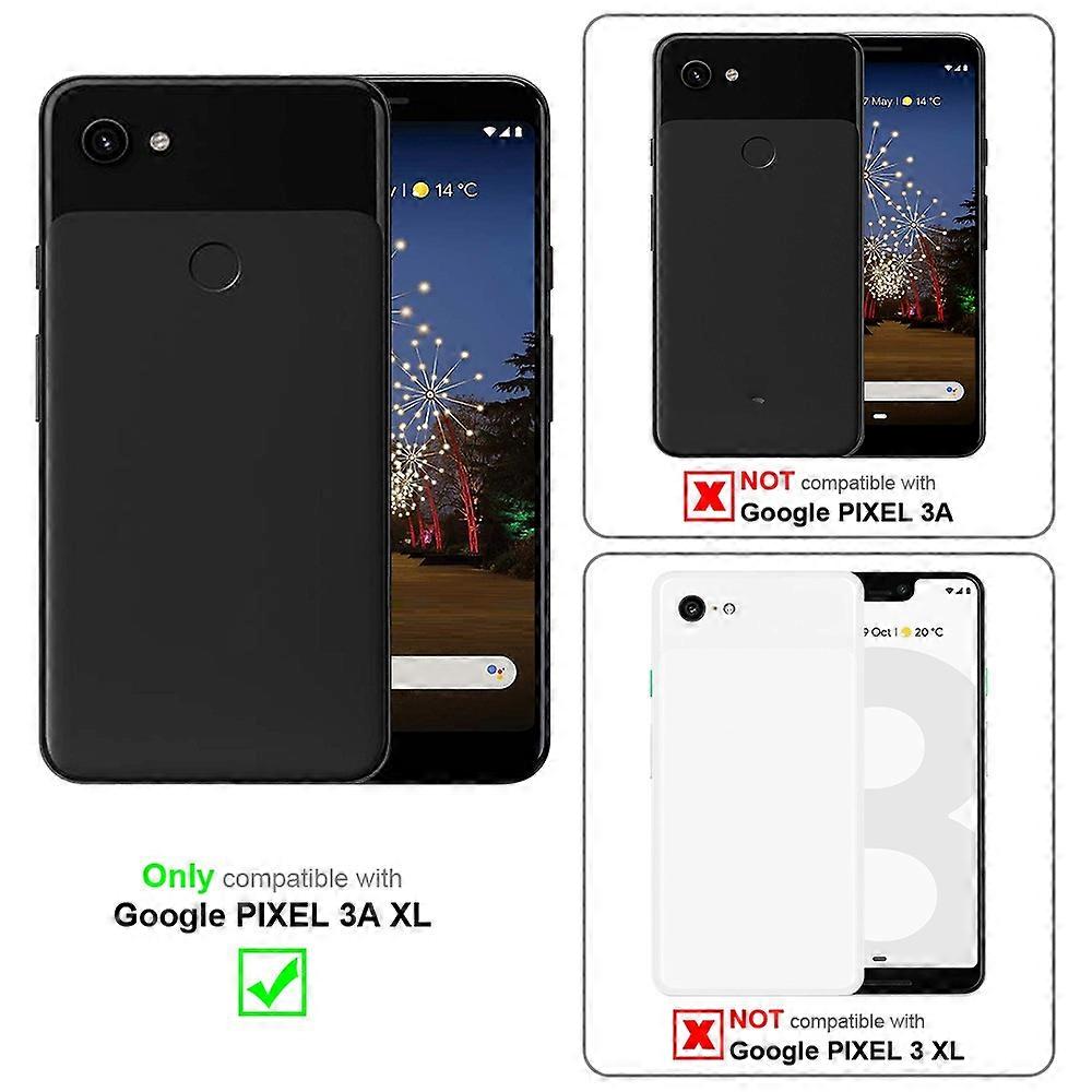 Étui compatible avec Google Pixel 3A XL, coque en silicone avec chaînette et éléments argentés