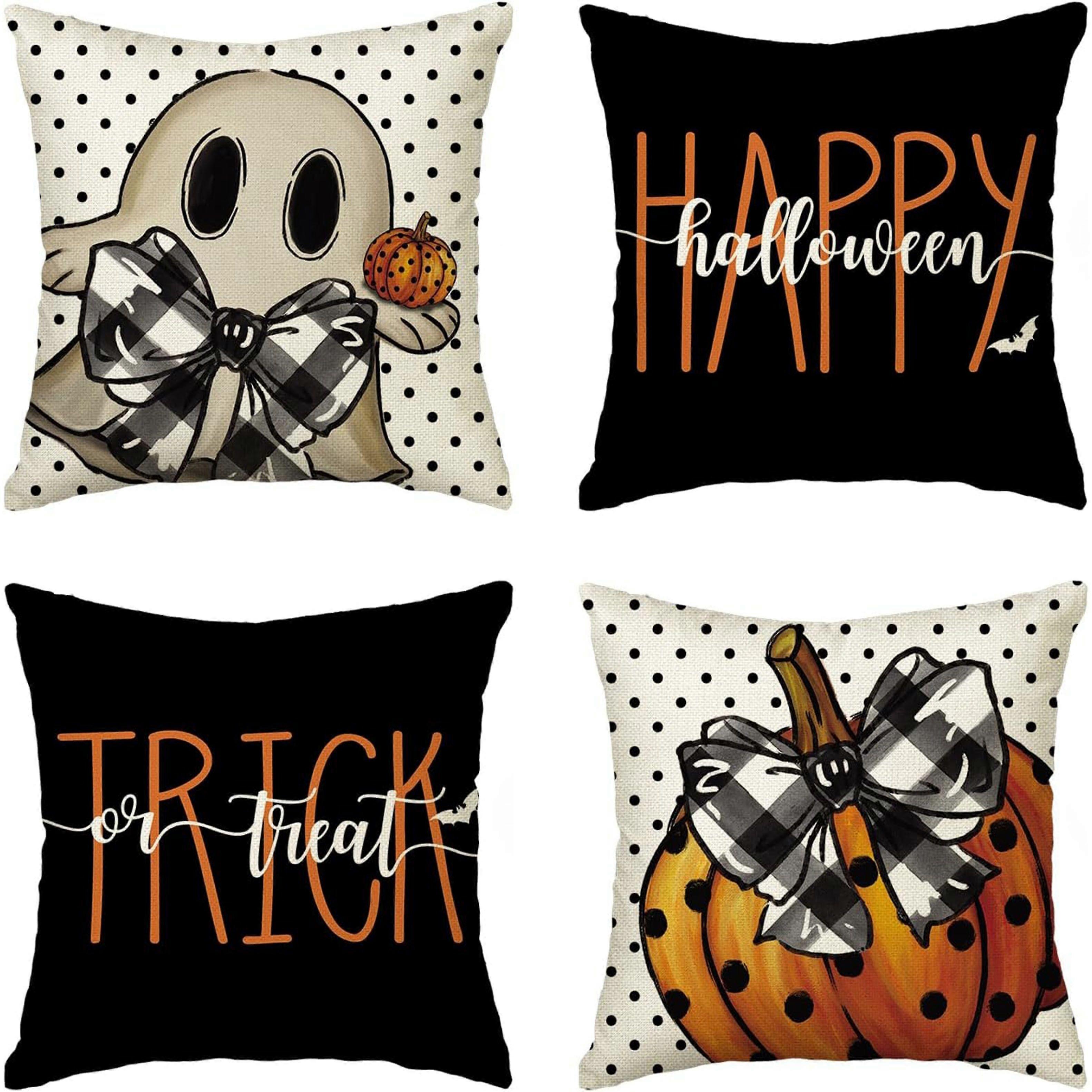 Halloween Linen Cushion Covers 4-Pack
