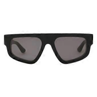 Calvin Klein CK25539S 001, Vollrandige, schwarze, rechteckige Unisex-Sonnenbrille, UV3-Schutz, Original.