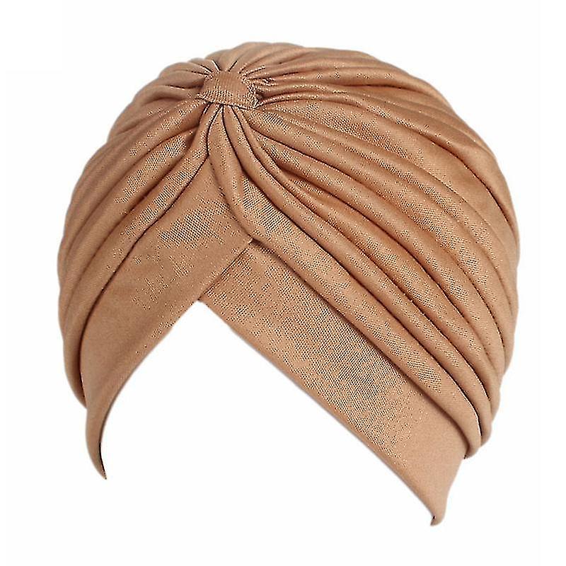 Kvinner Solid Turban Hat Head Wrap Beanie Cap Hodeplagg