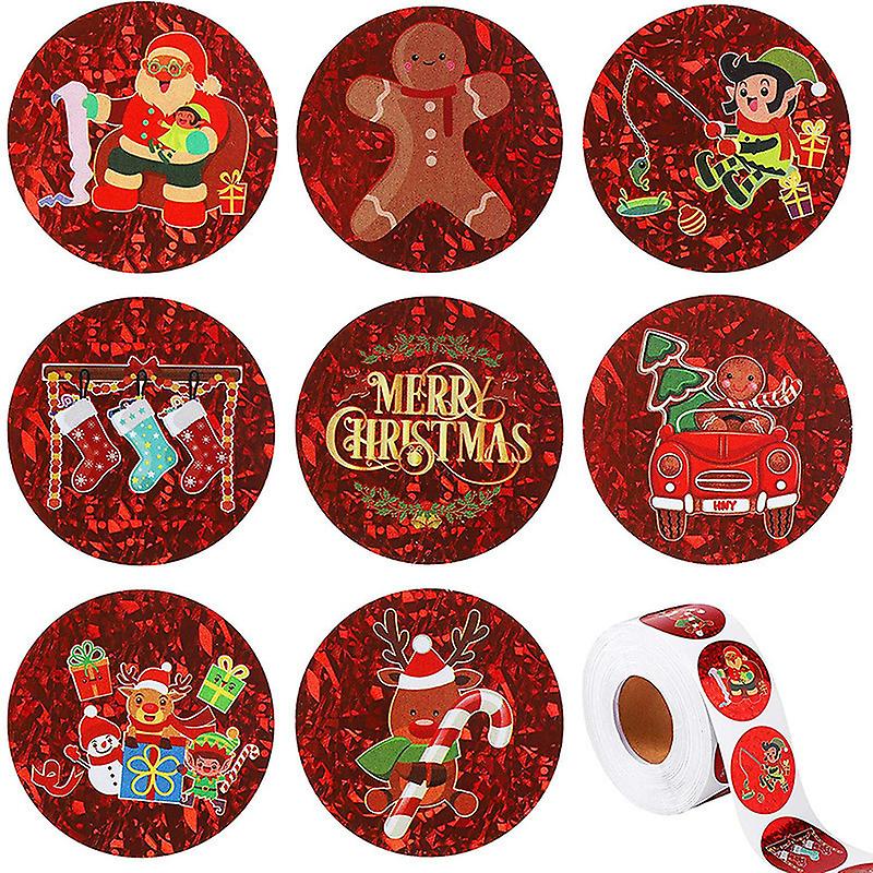Red Merry Christmas Sticker Gift Closure Label