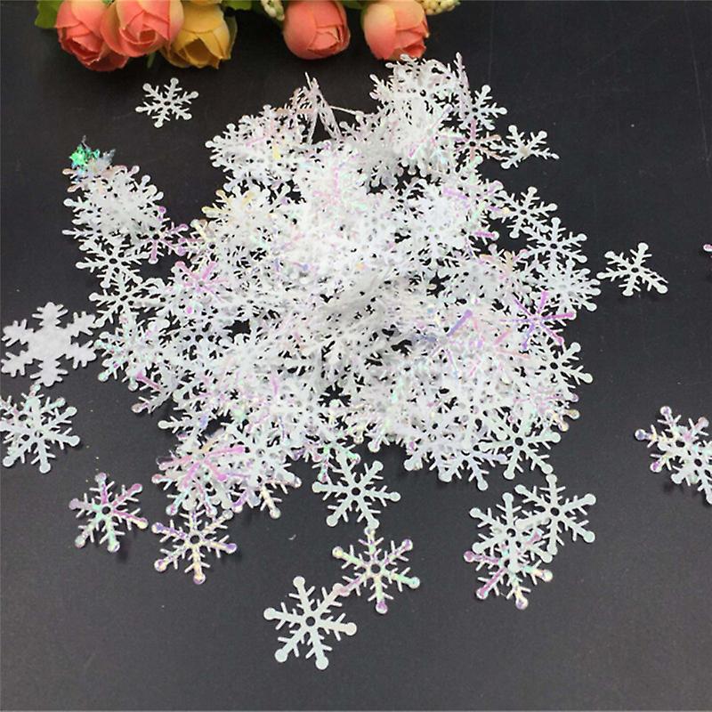 300pcs/pack Fahion Diy Snowflake Ornaments Christmas Holiday Party Home Decor Gift