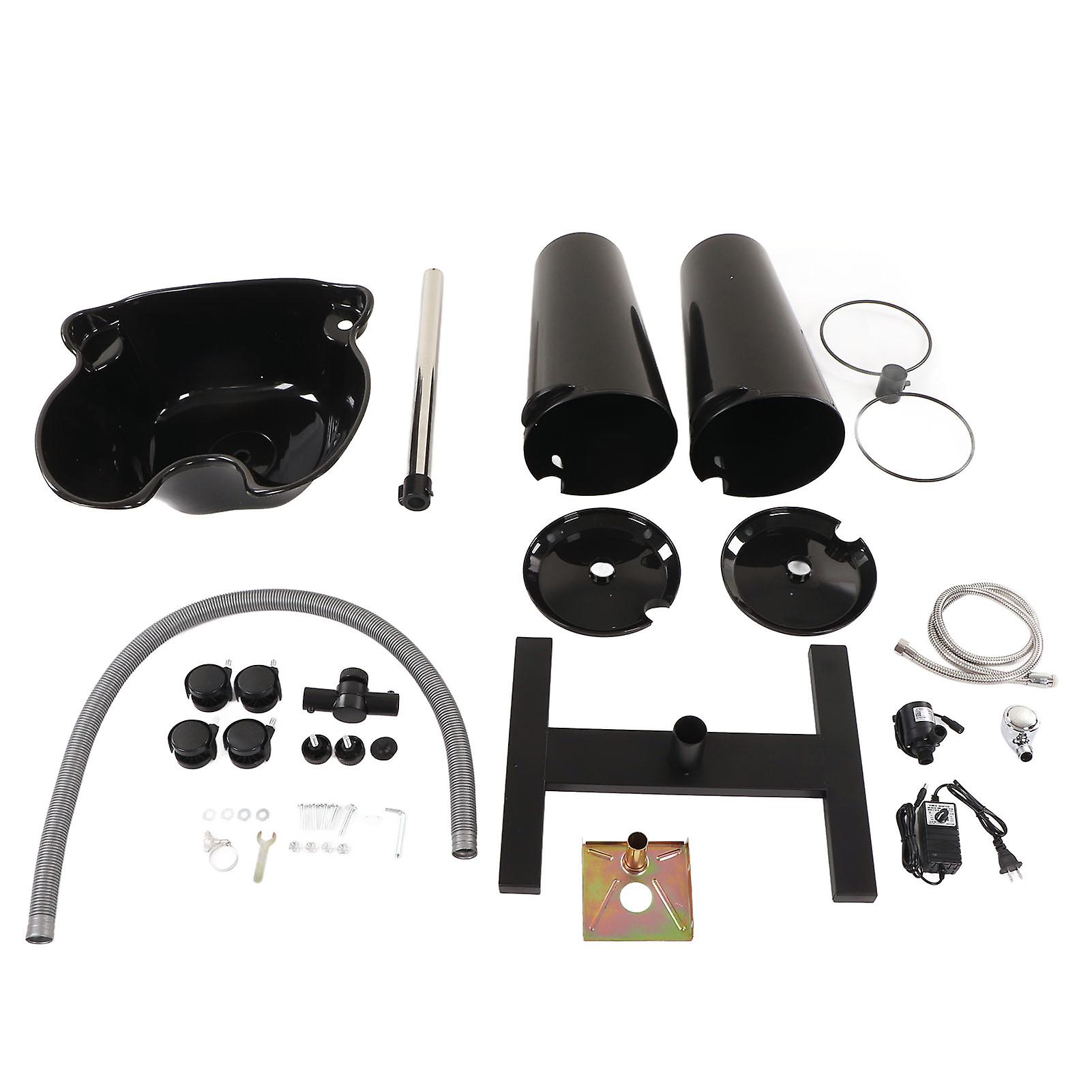 Portable Shampoo Unit Electric Pump Bucket Drain Hoses Shampoo Basin US Plug 100240V