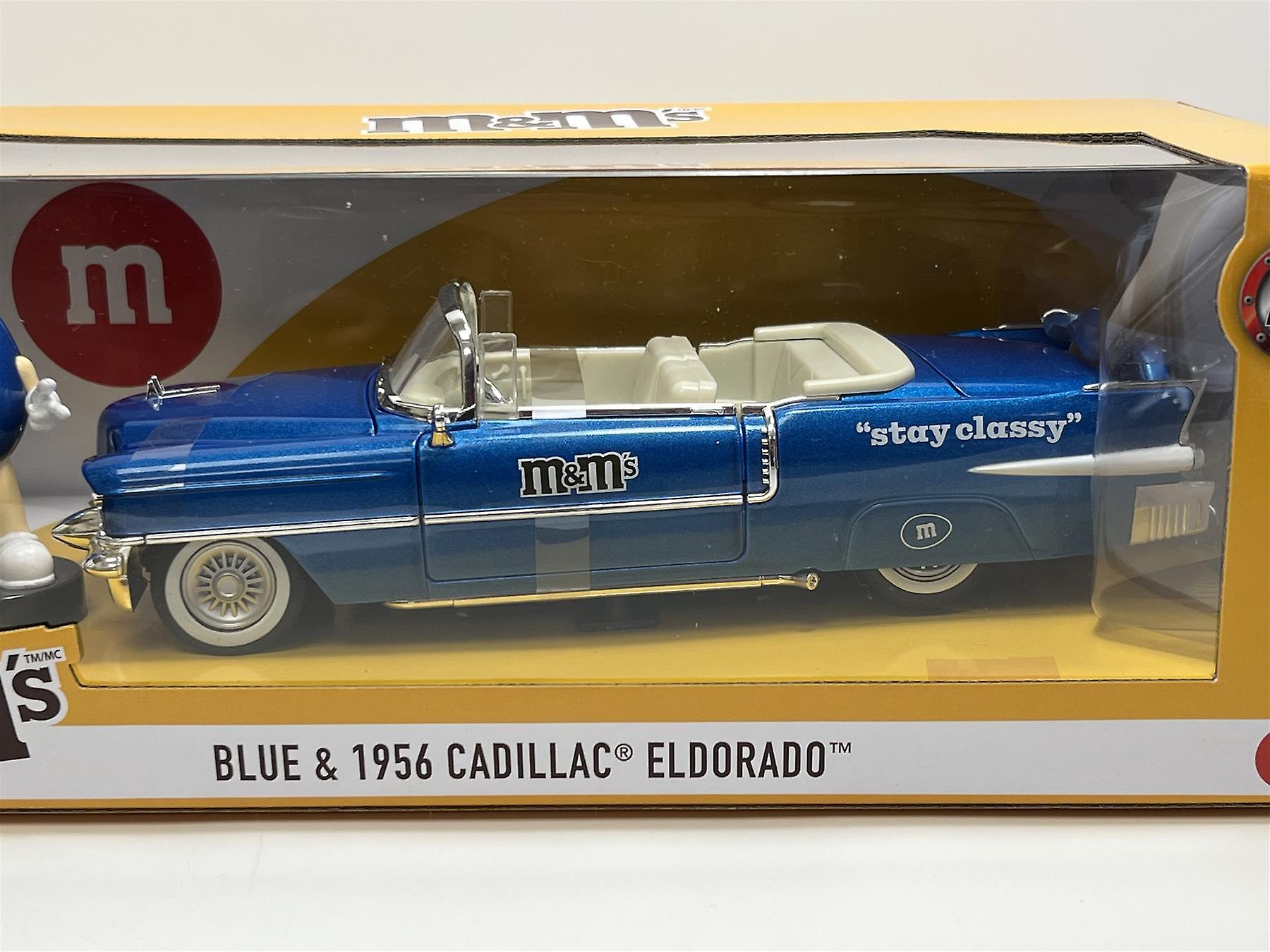 M&M's Blue Figure and 1956 Cadillac Eldorado 1:24 Scale Jada 33726