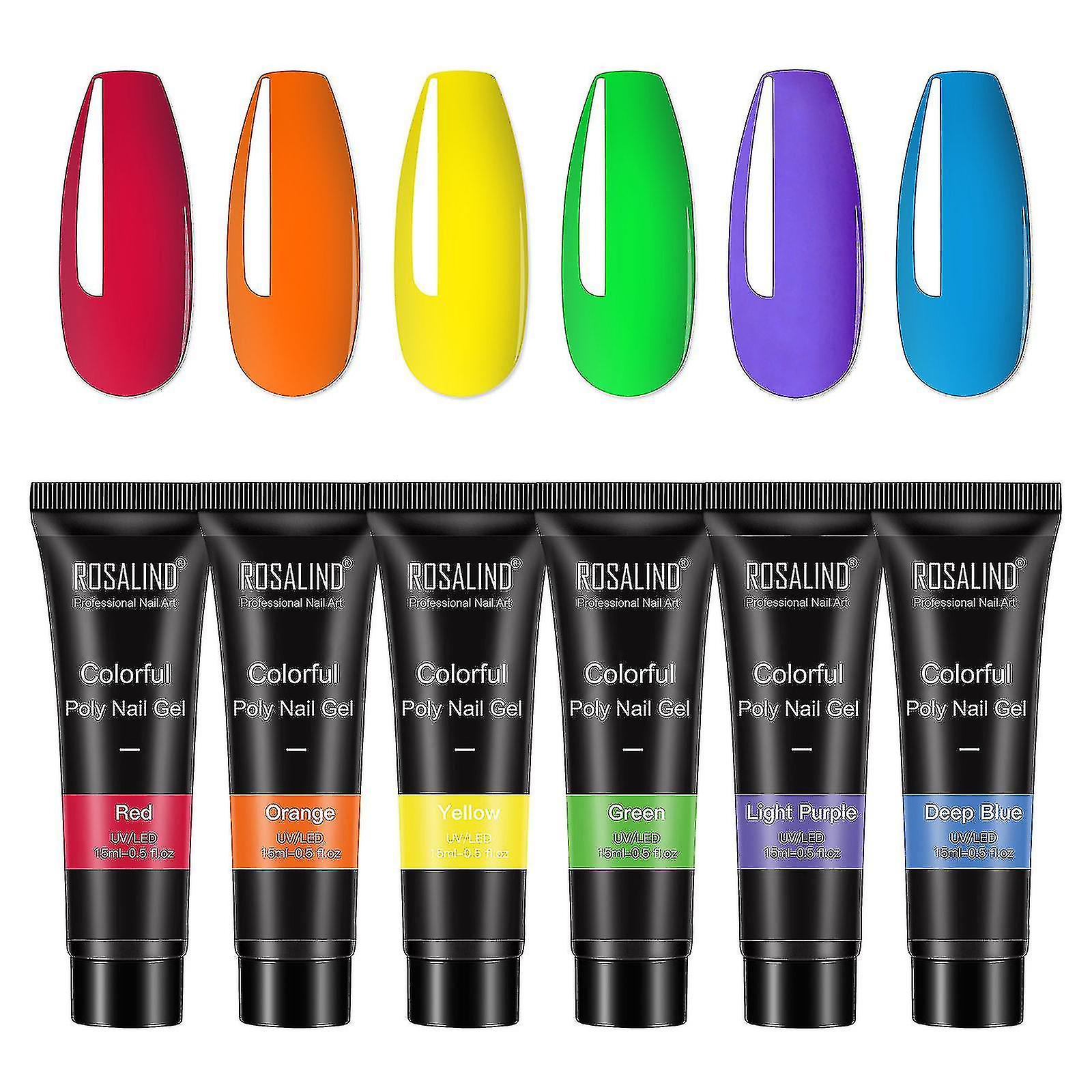 Extensión Gel Set 6pcs Crystal Nail Extensions Esmalte de Uñas