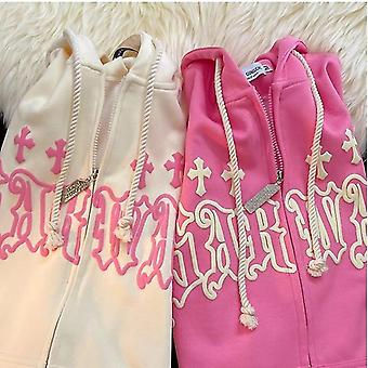 Felpe con cappuccio scheletro moda Y2K da donna felpa oversize con zip nera gotica giacca da donna con cappuccio Harajuku retrò streetwear