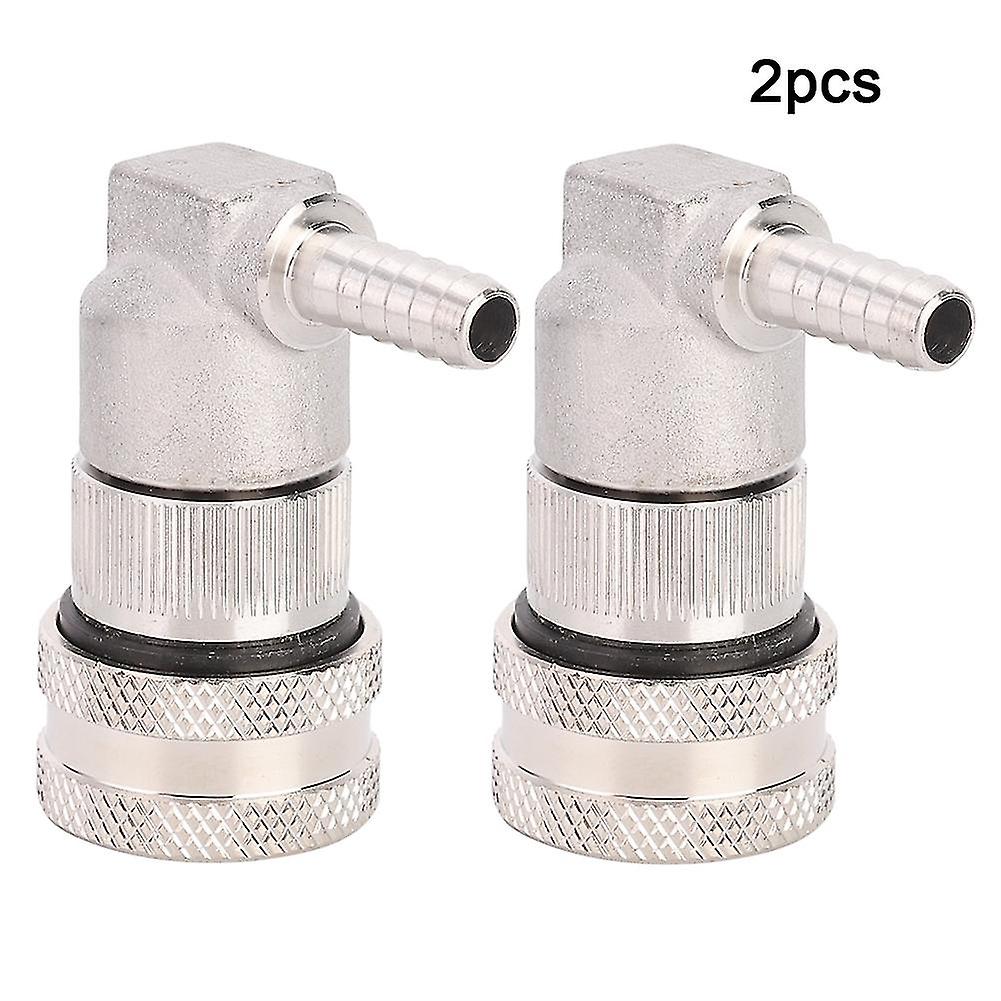 2Pcs Stainless Steel Ball Lock Disconnect Keg Connector 1/4 Barb For Homebrew <br>
