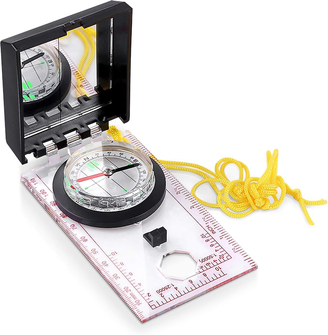 Explorer Compass For Map Reading, Multifunctional Navigation Compass With Mirror And Declination, Professional Compass For Orienteering, Survival Moun