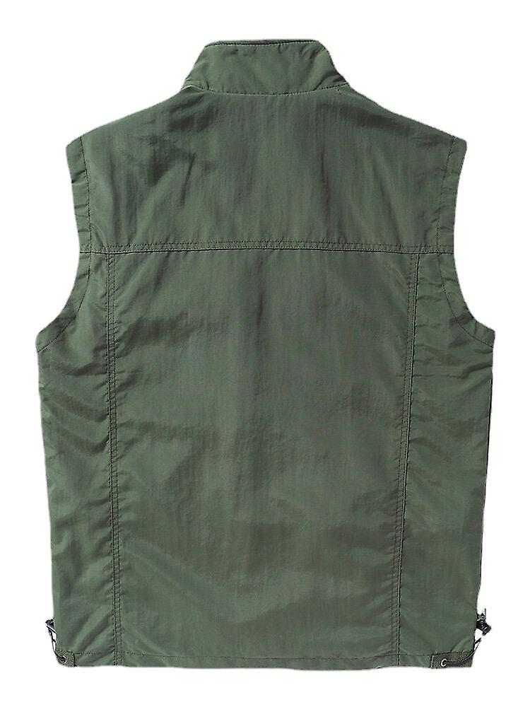 Men's Solid Zip Pocket Drawstring Hem Waistcoats