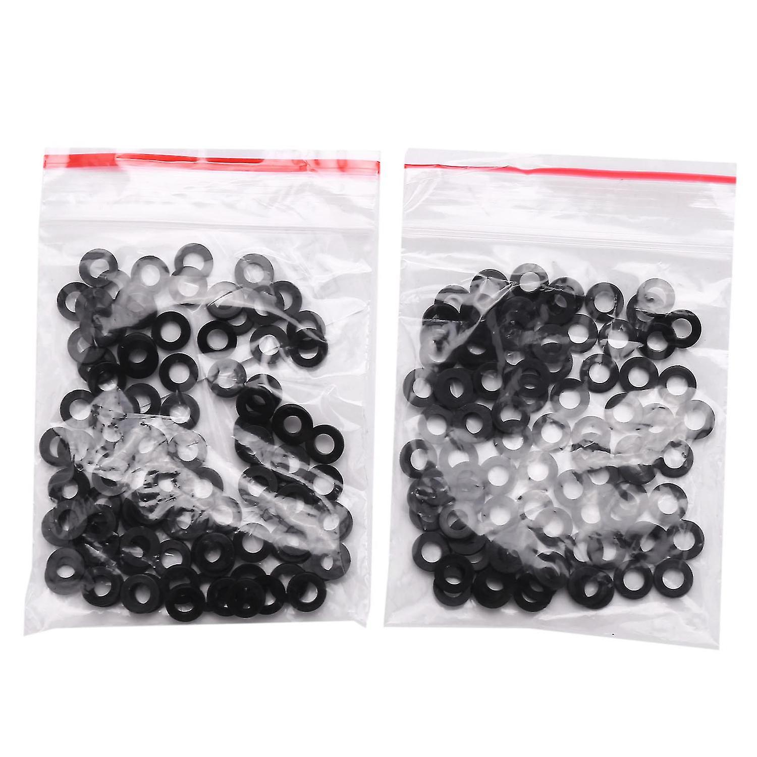 X 6mm X 1mm Nylon Flat Insulating Washers Gaskets Spacers Black 200pcs