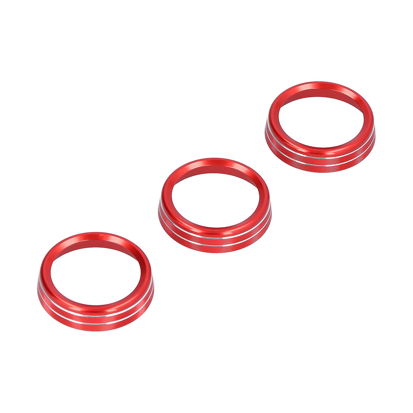 3pcs Rear Row Air Conditioning Knob Rings Bezels Fit for Land Rover Defender 2020‑2021Red