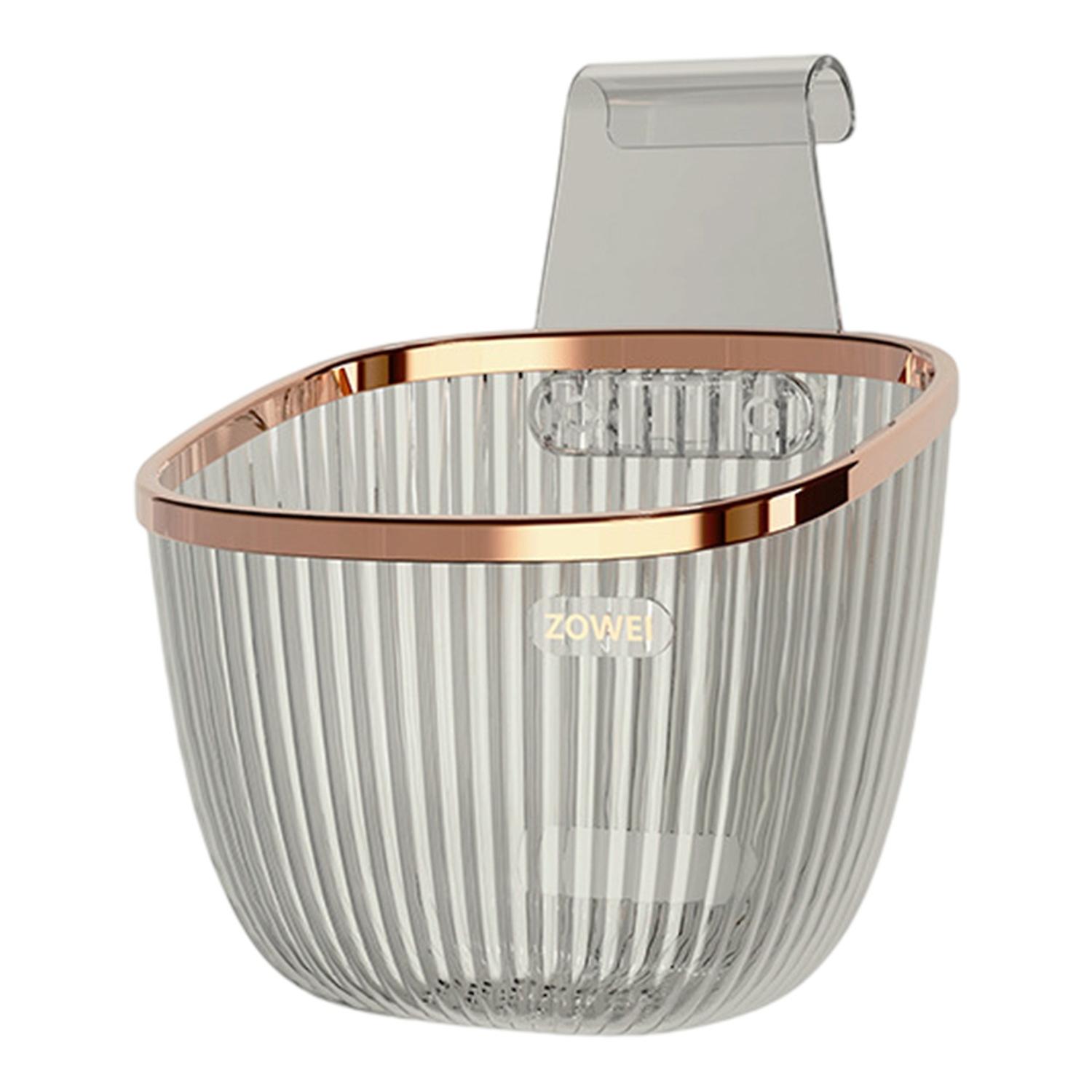Bathroom Storage Rack Transparent Large Capacity Electroplated Hanging Punch-free Storage Wall-mount