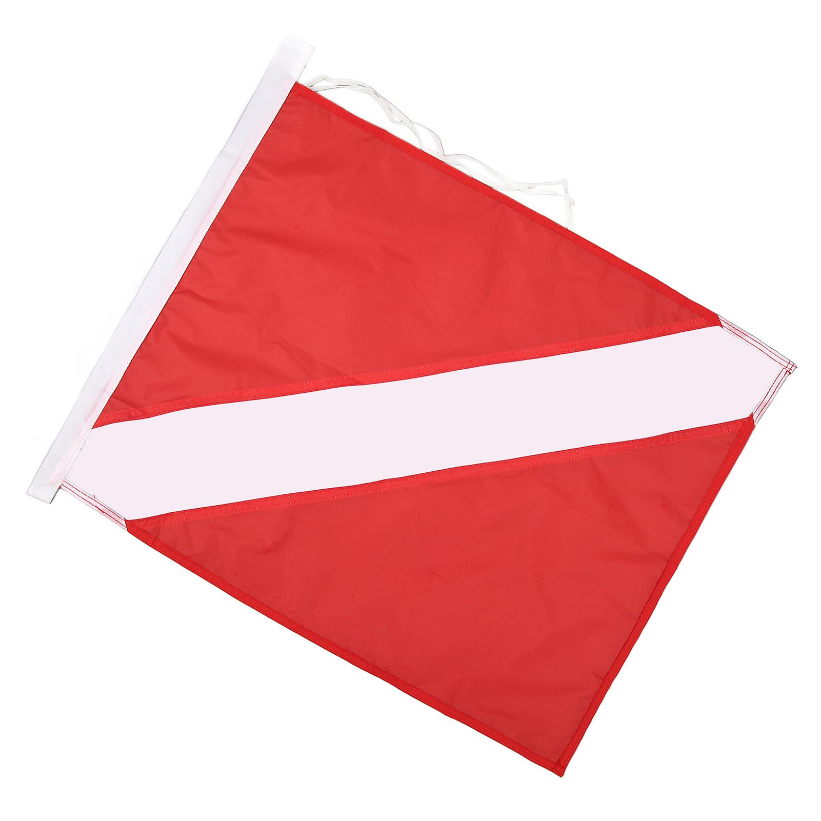 Dive Flag for International Scuba Diving Freediving Diver Down Boat Use with Float Red White Binding Rope Type