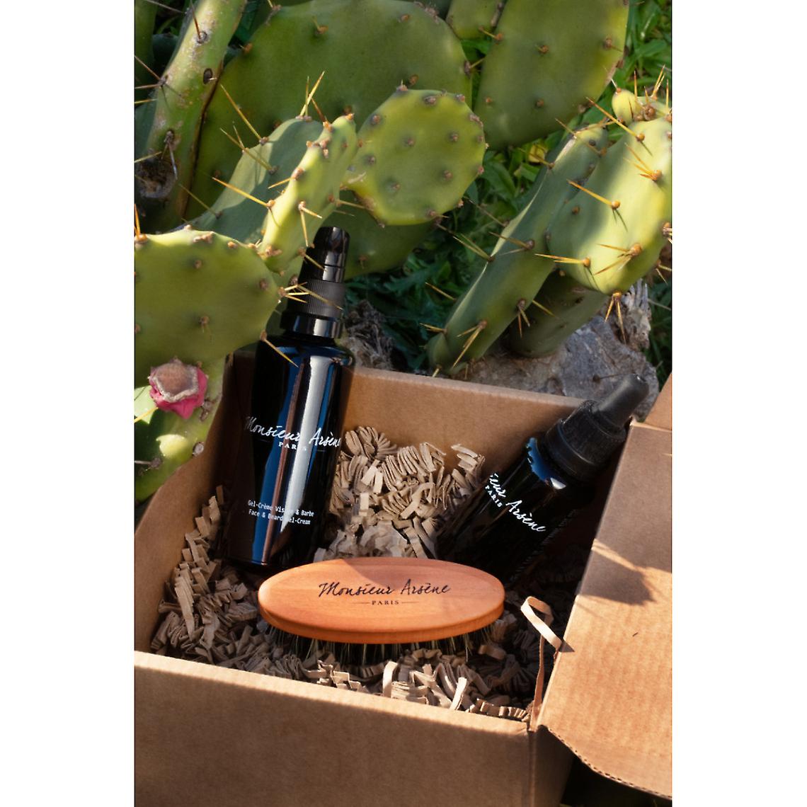 Öl + Gel-Creme + Bartbürste Pflegeset