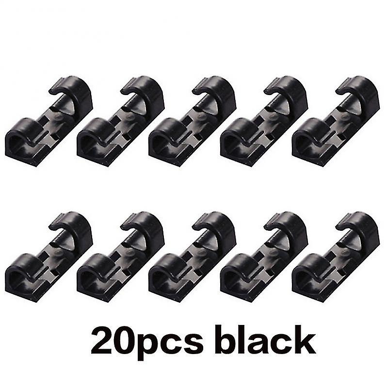 20 Pcs Cable Clips Organizer Drop Wire Holder Cord Management Self-adhesive Cable Manager Fixed