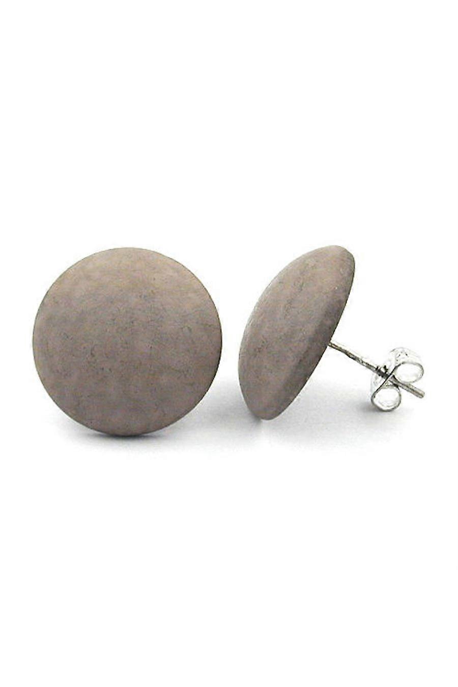 Earrings Round Grey Matte - Gl06765