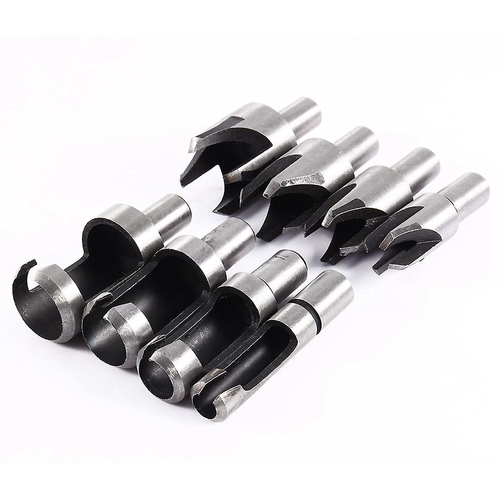 8 Pcs Wood Plug Cutter Set Chamfer Straight and Tapered Taper Claw Type Drill Bits for Precise Woodworking and Furniture Repair