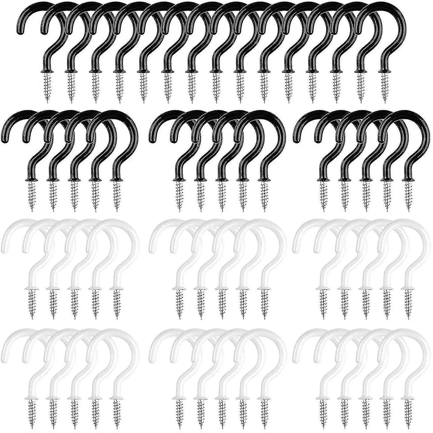 60 Pack Plastic Screw Hooks For Hanging Cup,cabinet,shelf