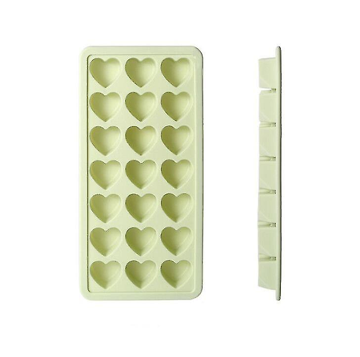 21-cell Silicone Ice Cube Mold , Heart Shape Household Ice Cube Tray (green)