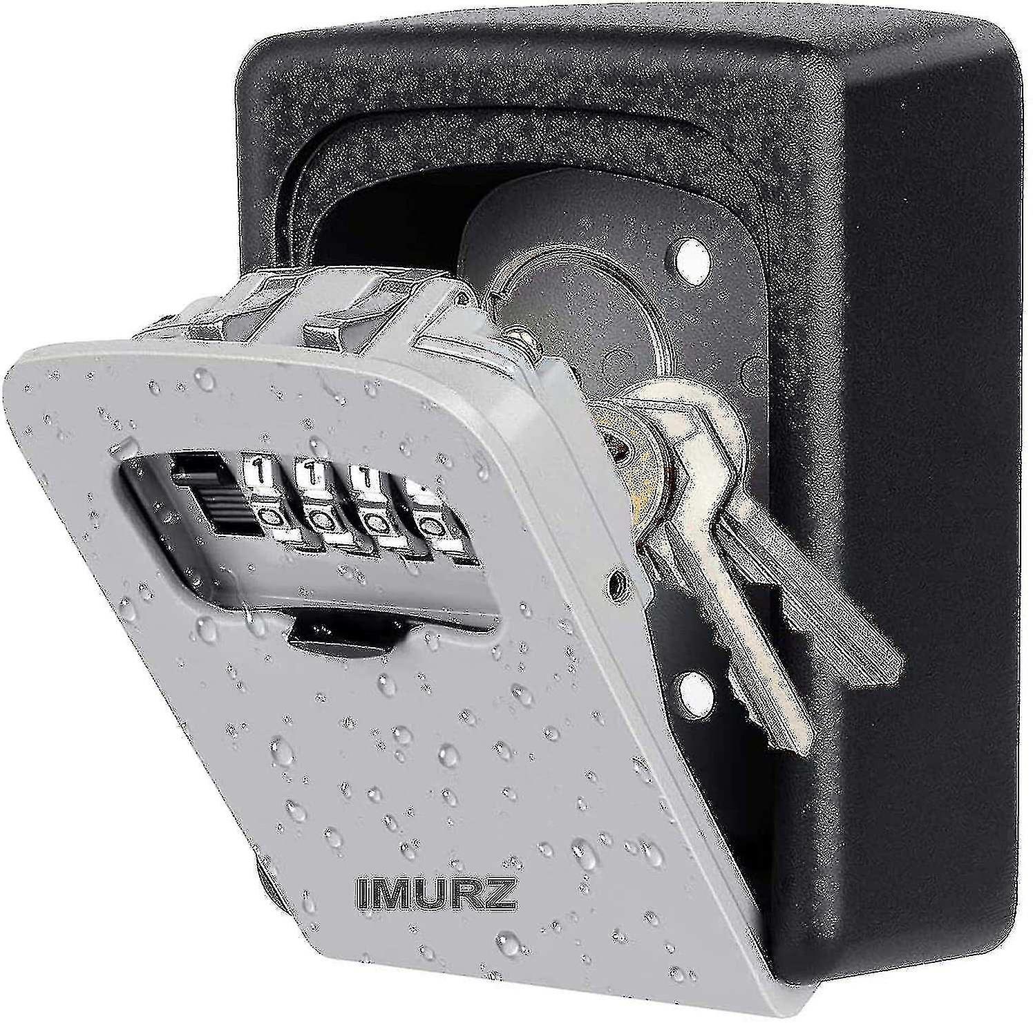 Waterproof Piao Key Safe Box - High Secure Wall Mounted 4 Digit Code Key Box For Indoor Outdoor Home