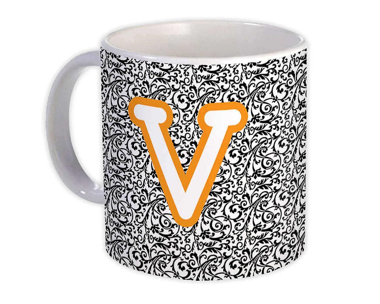 Presentmugg: Monogram Letter V Alphabet