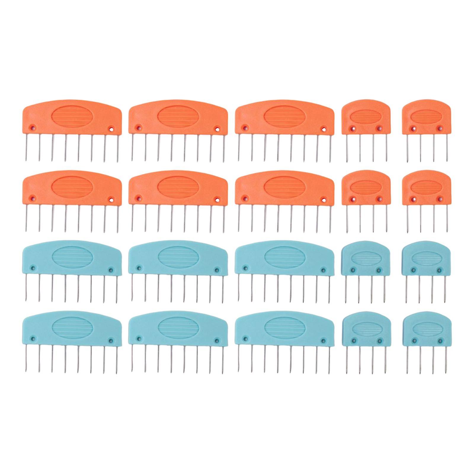 20Pcs Knit Blocking Pins Crafts for Handcraft Blocking Knitting Blocking Mat blue and orange