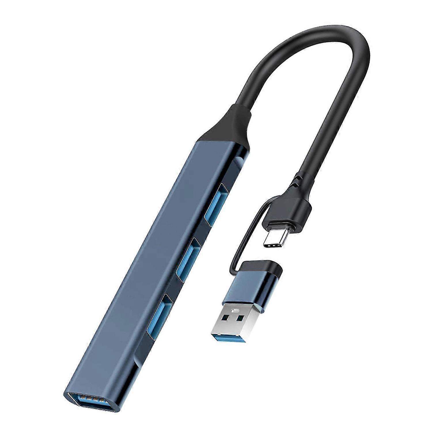 USB Hub High-Efficiency Wide Compatibility 2 in 1 Stable Output Data Transfer 4-Port USB 2.0 3.0 Hub