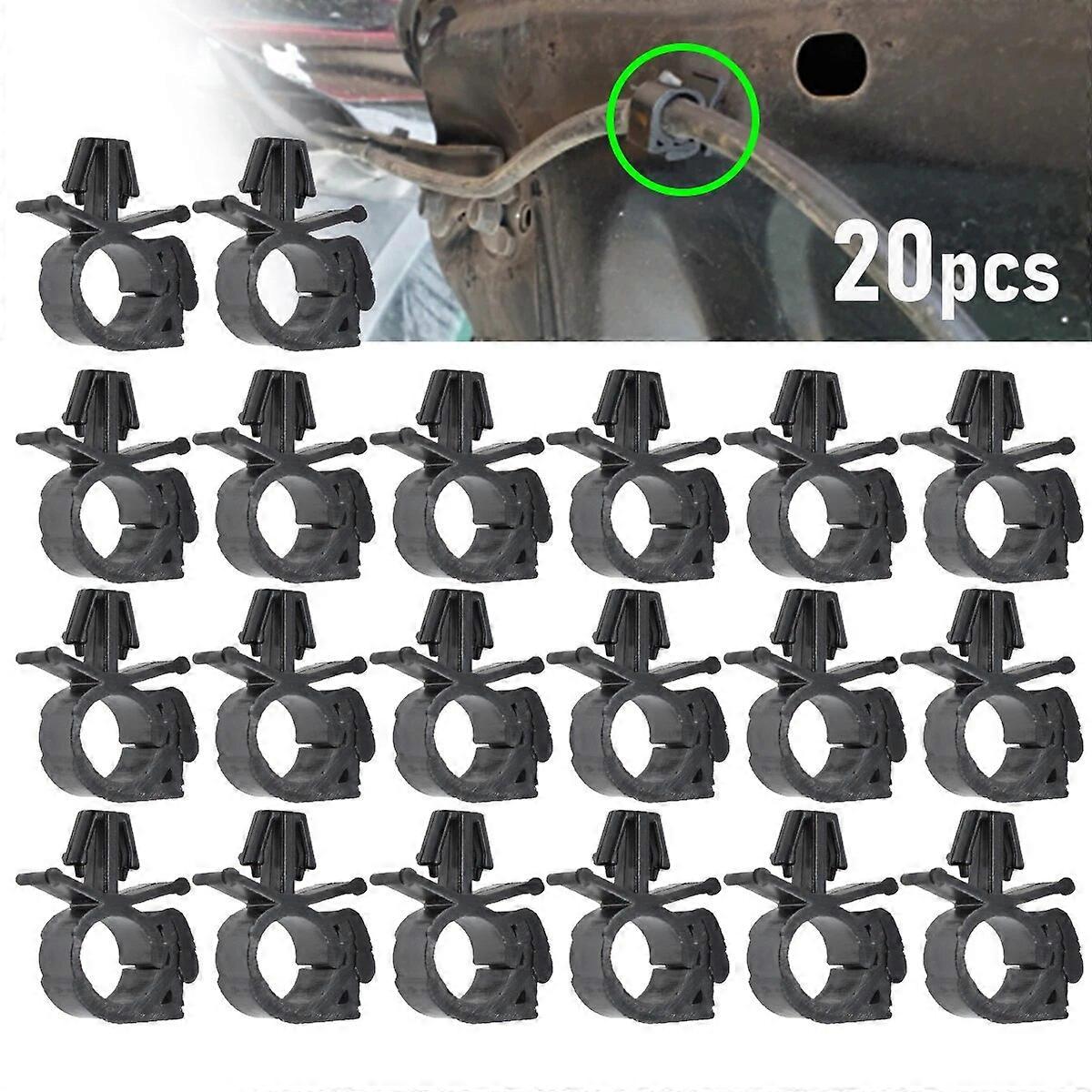 20x Car Wiring Harness Fastener Route Fixed Retainer Clip Corrugated Pipe Tie Wrap Cable Clamp Oil Pipe Beam Line Hose Bracket FN9U1462