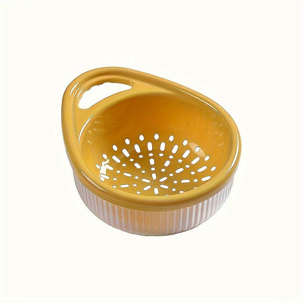 Multi-Functional Plastic Drain Basket, Modern Double-Layer Sink Strainer, Portable Rice Washing Bowl, Kitchen Colander Set For Fruits And Vegetables S