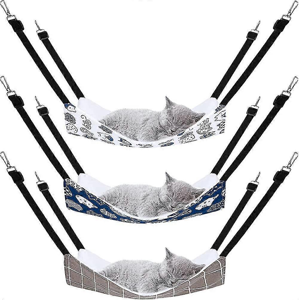 Cat Bed,3 Pack Reversible Cat Hanging Hammock With Adjustable Straps And Hooks