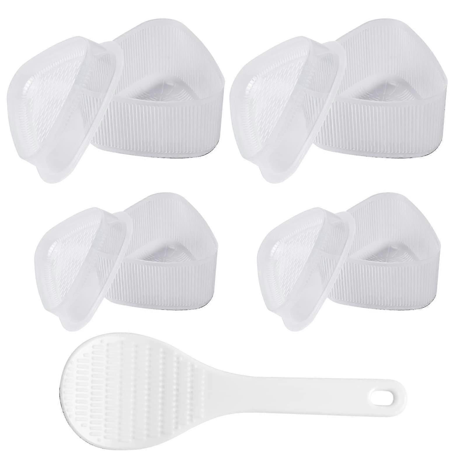5pcs Triangular Plastic Sushi Rice Ball Maker Mould With Rice Spoon, Onigiri Rice Shape Diy Tools Kitchen Gadgets Stuff