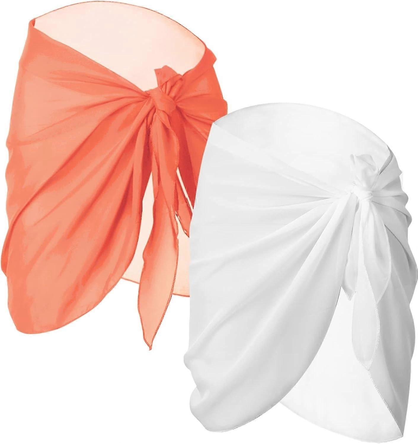 2 Pieces Sarong Coverups for Women Bathing Suit Wrap Swimsuit Skirt Beach Bikini Cover Up Swimwear C