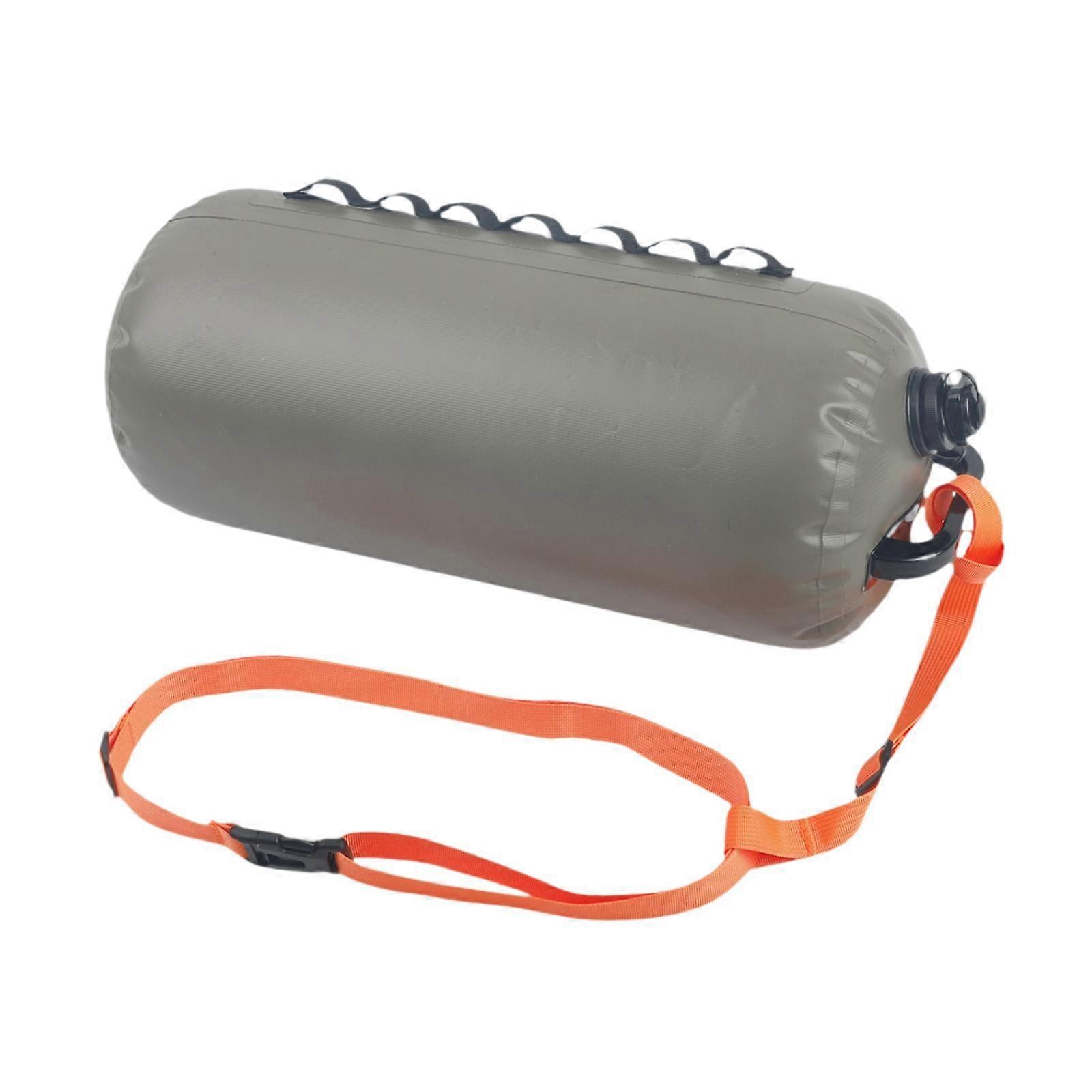 Svømmebøye Float med Belte Oppblåsbar Svømmepose For Fiske Svømmestrand Khaki