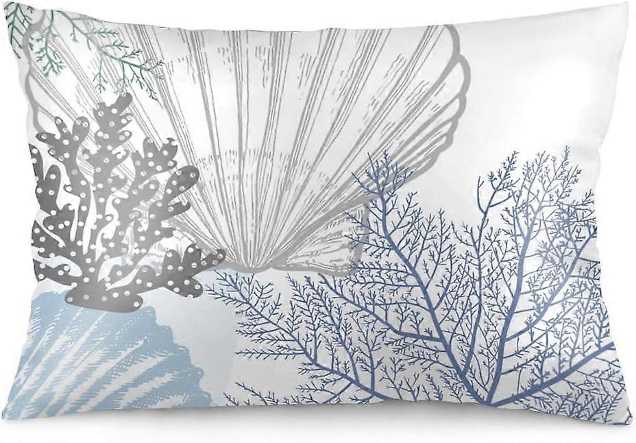 أكياس وسادة المرجان حجم الملك 20x36 بوصة زخرفية الصيف الوسائد الساحلية المحيط صدف نجم البحر شاطئ سرير وسادة يغطي حامي وسادة لينة