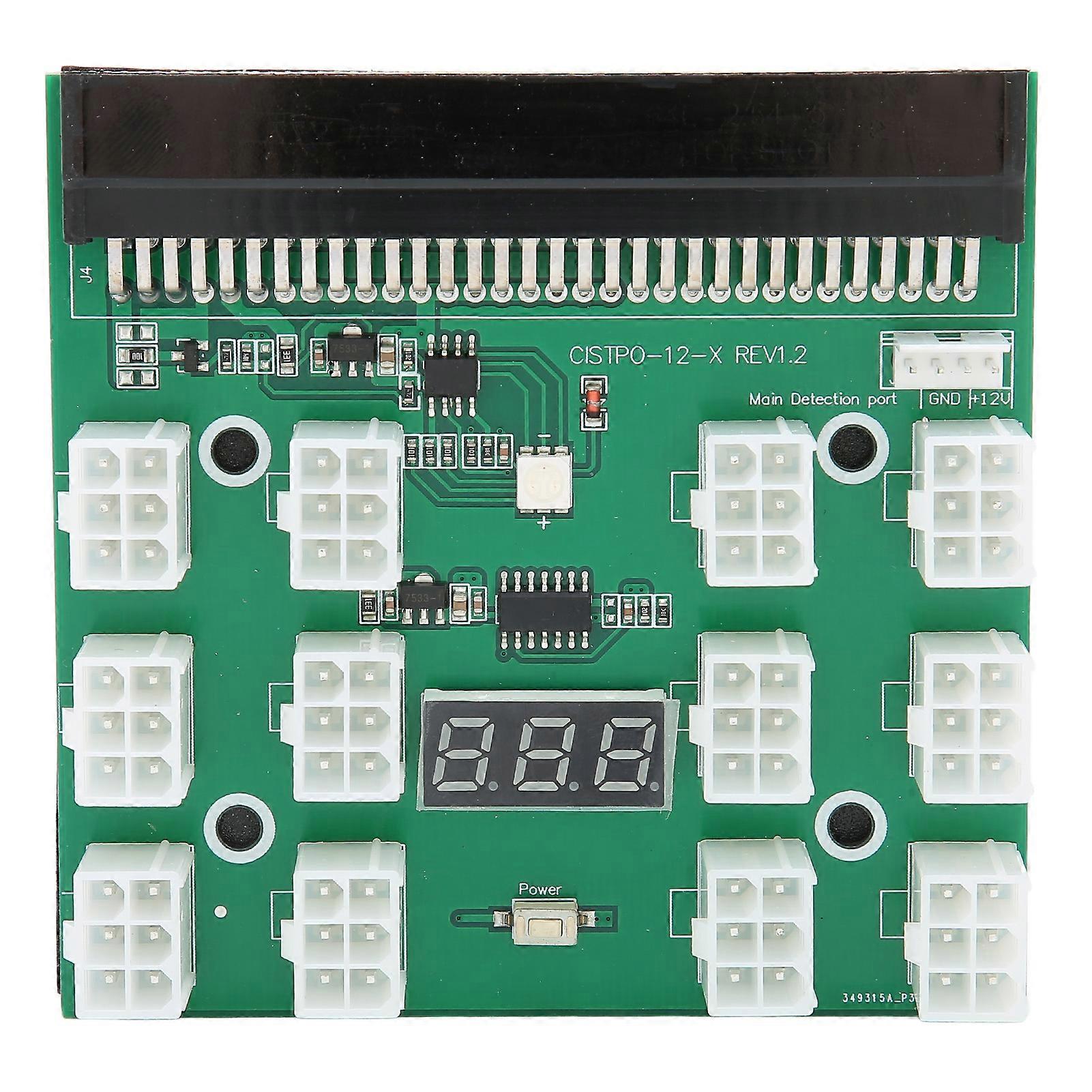 لوحة اندلاع الطاقة 12 منافذ 6pin 1600W ملحقات محول لوحة توزيع الطاقة للخادم 12 فولت